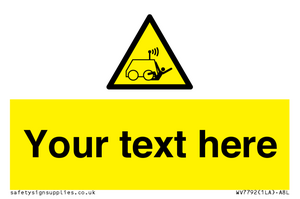 Custom warning run over by operator controlled machine